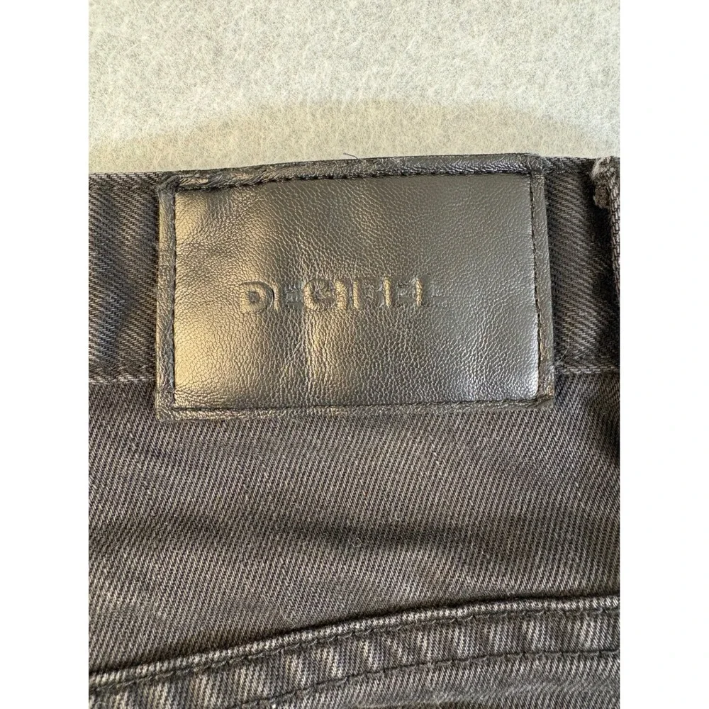 Decibel Mens Distressed Denim Shorts Black Ripped Frayed Hem Size 30